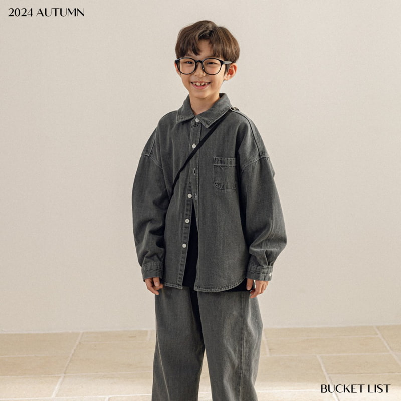 Bucket List - Korean Children Fashion - #prettylittlegirls - Baisc Denim Shirt - 4