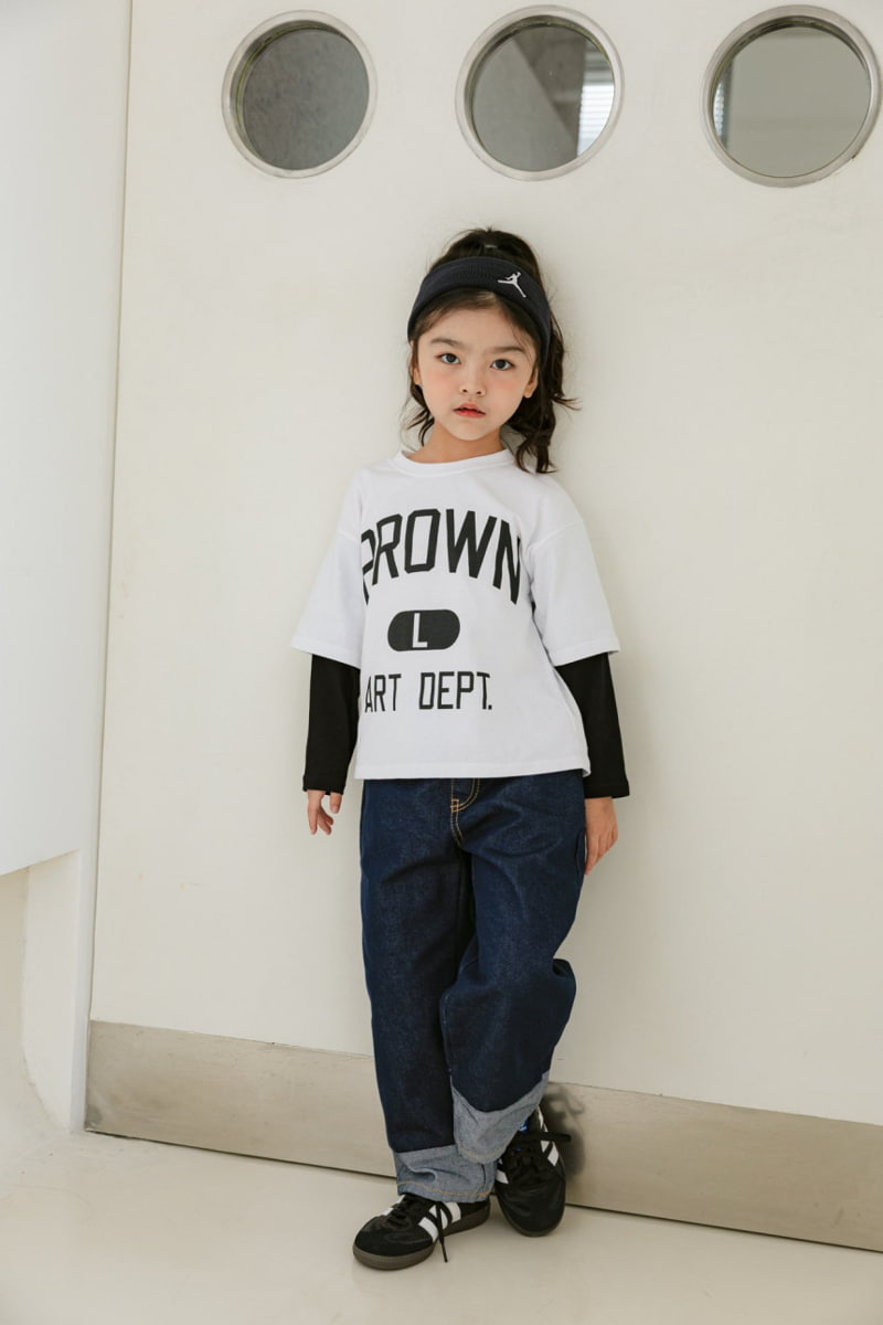 Dore Dore - Korean Children Fashion - #todddlerfashion - Brown Layered Tee - 12