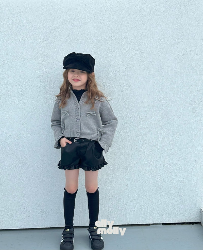 Ellymolly - Korean Children Fashion - #designkidswear - Ribbon Frill Knit Cardigan - 7