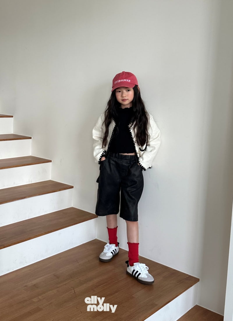 Ellymolly - Korean Children Fashion - #discoveringself - Pigment Leather Carpender Shorts - 5