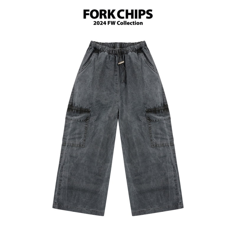 Fork Chips - Korean Children Fashion - #childofig - Working Cargo Pants - 2