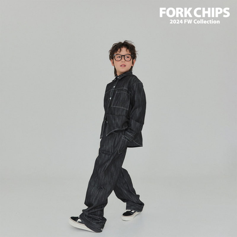 Fork Chips - Korean Children Fashion - #kidsstore - Ov Roll-up Pants - 5