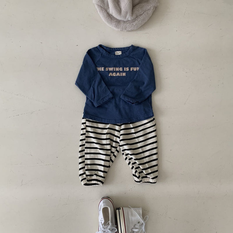 La Chouchou - Korean Baby Fashion - #babyoutfit - Stripe Jogger Pants - 7