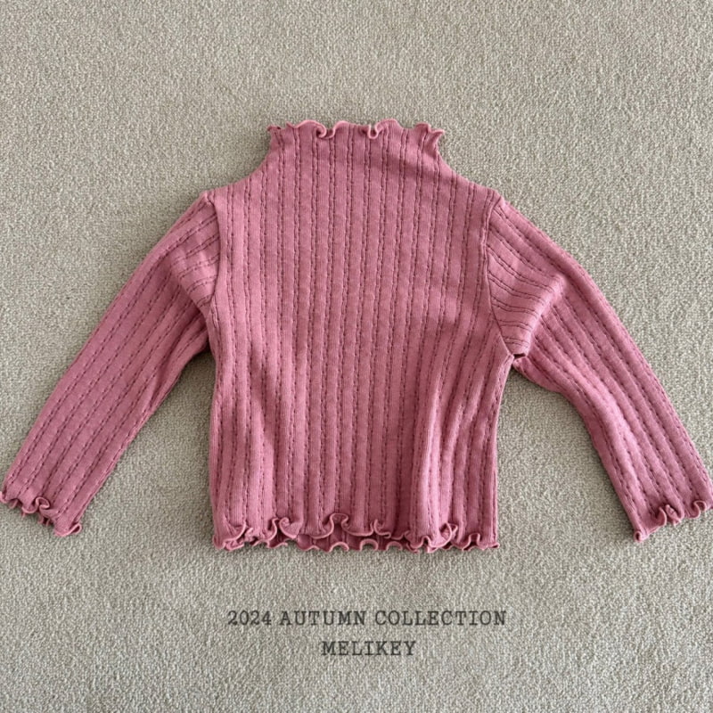 Melikey - Korean Children Fashion - #childofig - Knit Rib Wave Tee - 6