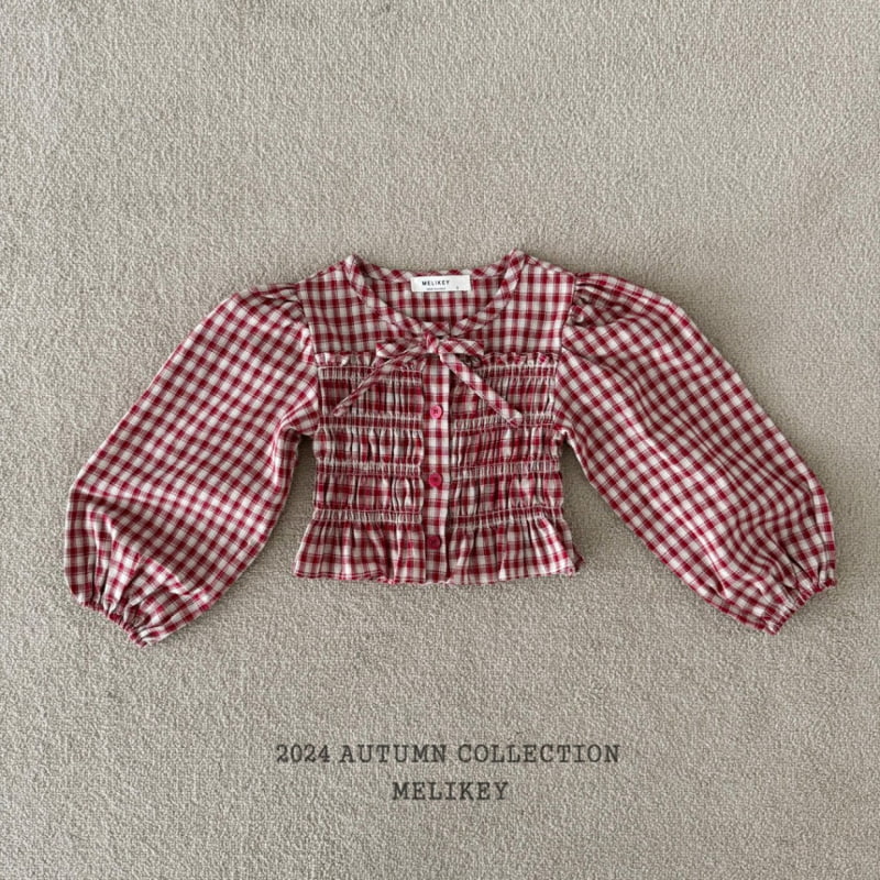 Melikey - Korean Children Fashion - #kidsshorts - Check Tucking Blouse - 8