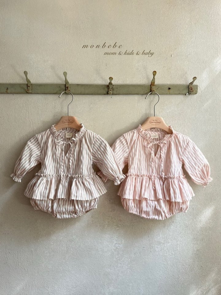 Monbebe - Korean Baby Fashion - #babyfashion - Royal Stripe Bodysuit - 2