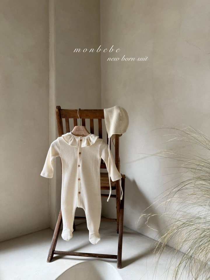 Monbebe - Korean Baby Fashion - #babyfever - Newborn Waffle Plum Bodysuit  - 7