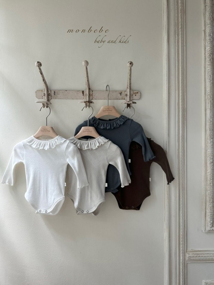 Monbebe - Korean Baby Fashion - #babywear - Heart Jane Frill Bodysuit