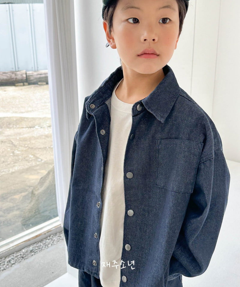 Witty Boy - Korean Children Fashion - #discoveringself - Non Face Denim Shirt - 4
