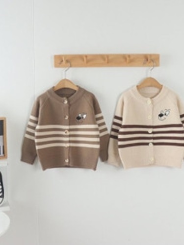 Bear Embroidery Cardigan