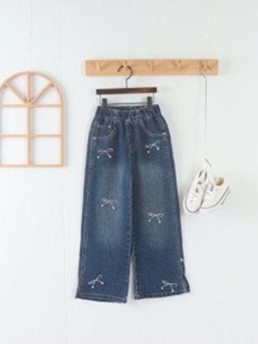 Ribbon Denim Pants