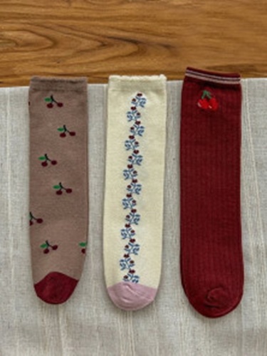 Cherry Flower Socks