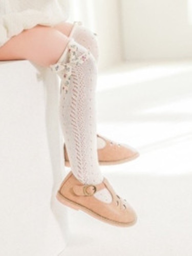 Flower Ribbon Knee Socks