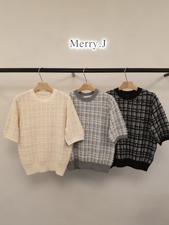 Tweed Round Knit Top Tweed Round Knit Top