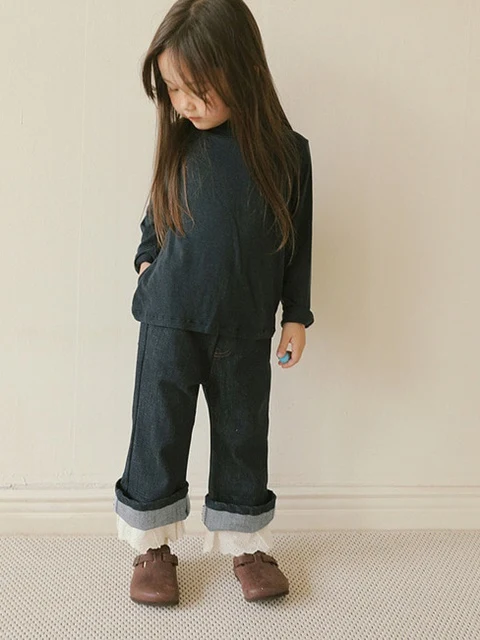 Hidden Lace Denim Pants