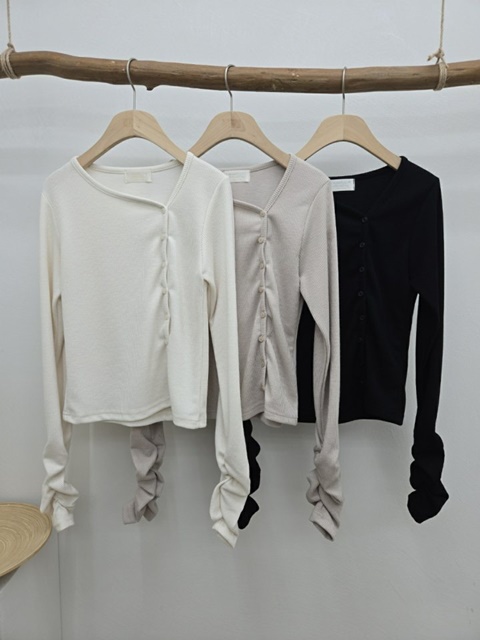 Sleeve Shirring Cardigan Sleeve Shirring Cardigan