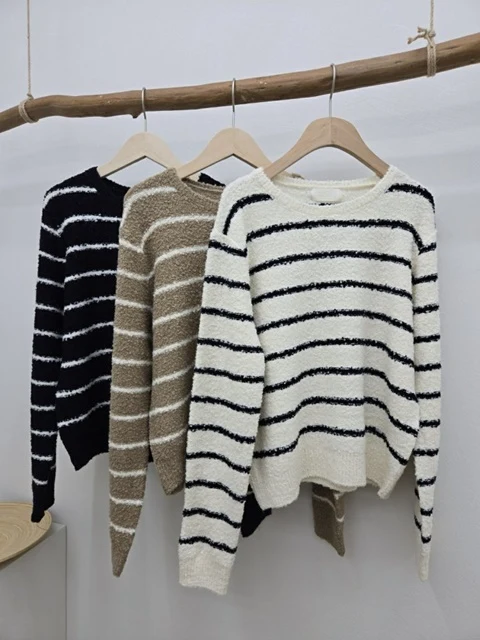 Sold Stripe Round Knit Top Sold Stripe Round Knit Top