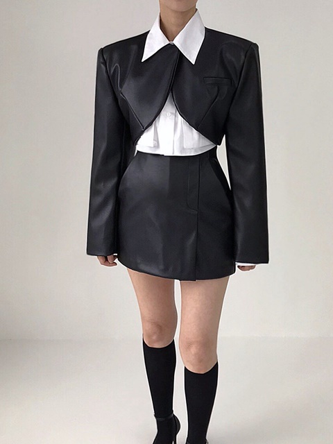 Leather Cable Short Pants Leather Cable Short Pants