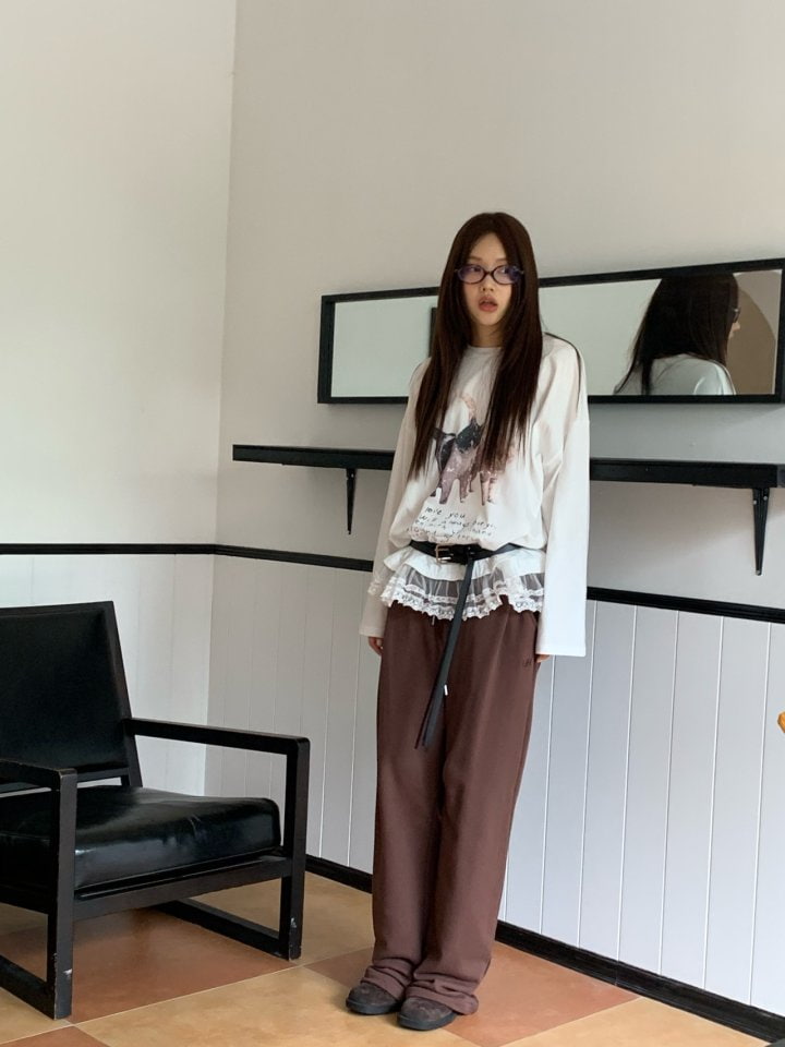 Bricklane - Korean Women Fashion - #romanticstyle - Logo Tuck Pants - 7