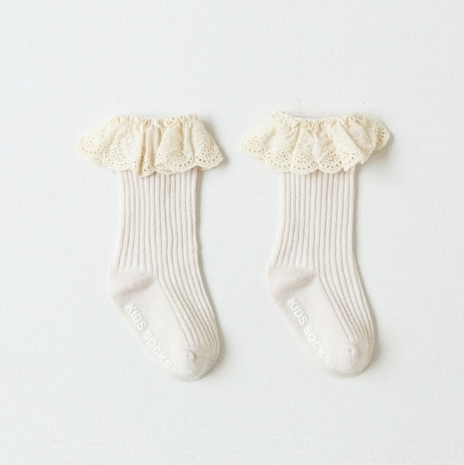 Miso - Korean Baby Fashion - #babyclothing - Cotton Lace Half Tights - 2