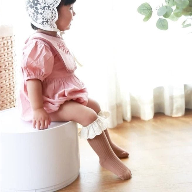 Miso - Korean Baby Fashion - #babylifestyle - Cotton Lace Half Tights - 6