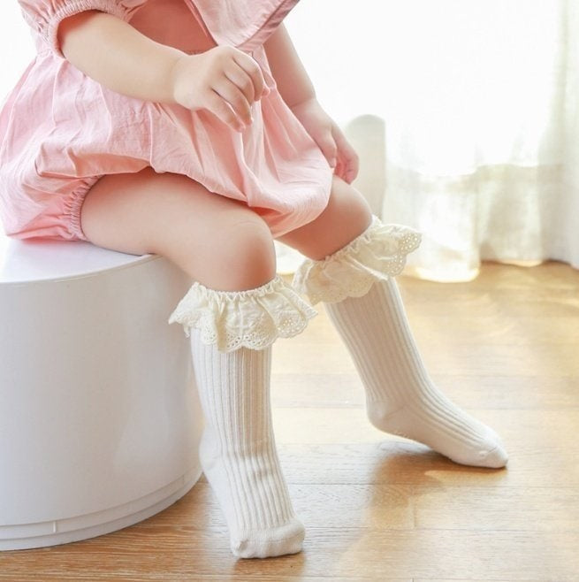Miso - Korean Baby Fashion - #babyoninstagram - Cotton Lace Half Tights - 7