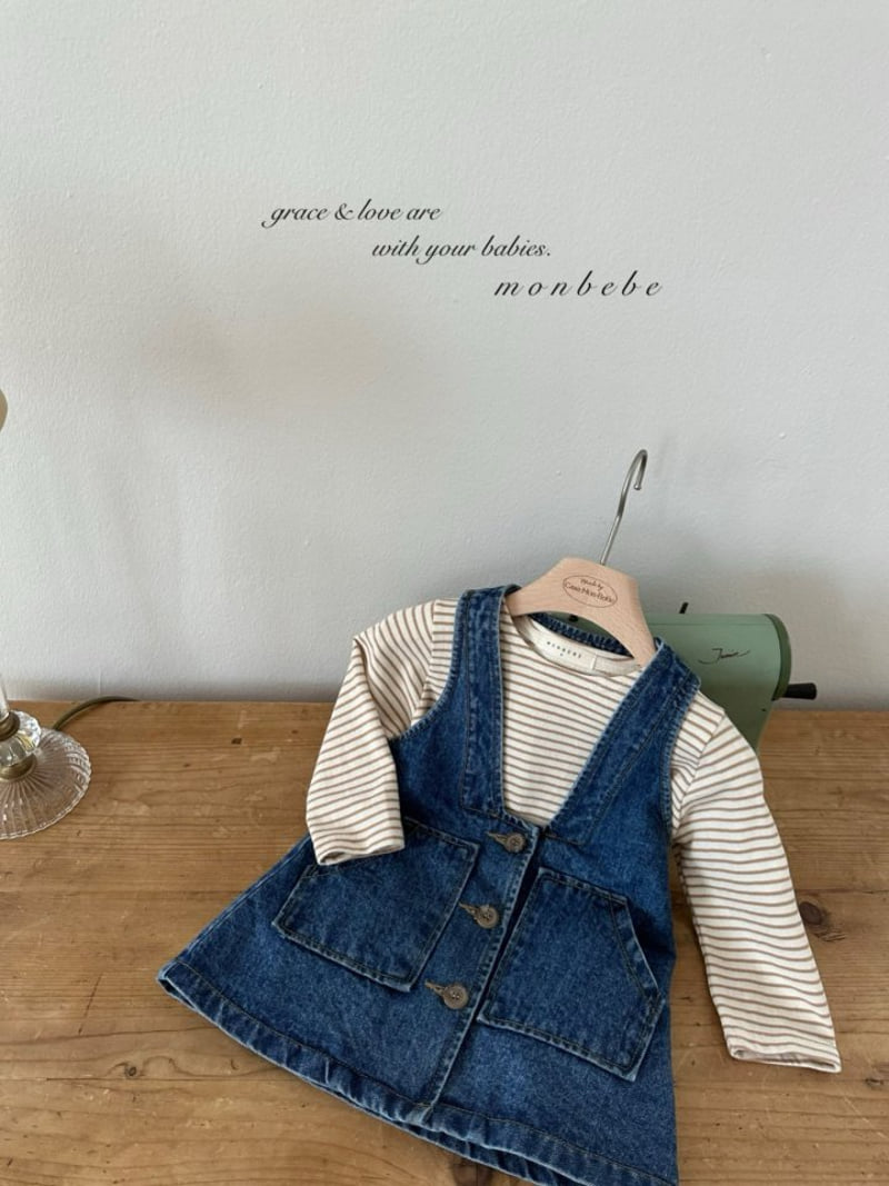 Monbebe - Korean Children Fashion - #kidzfashiontrend - Icon Denim Dress - 10