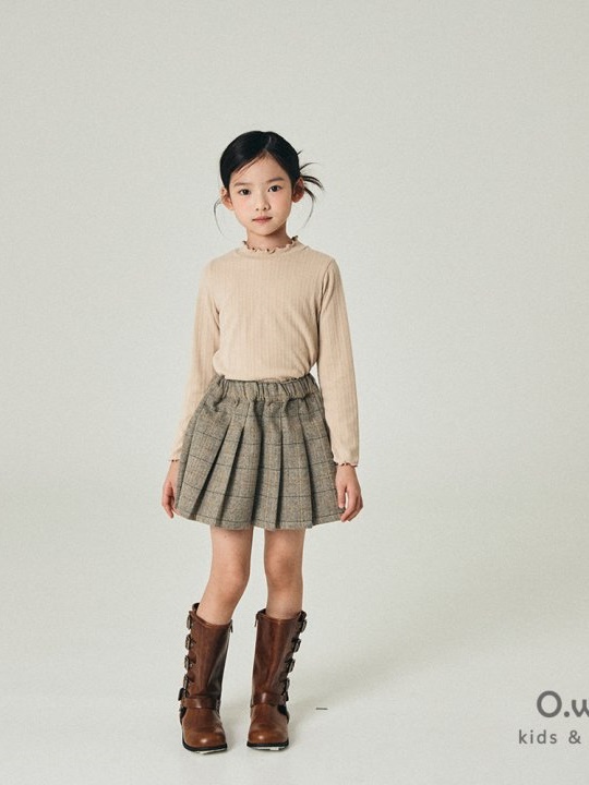 Pleated Checked Skirt