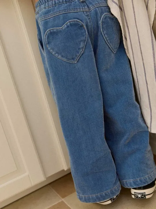 Velvet Denim Heart Pants