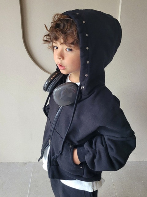 Stud Hood Zip-up Jacket