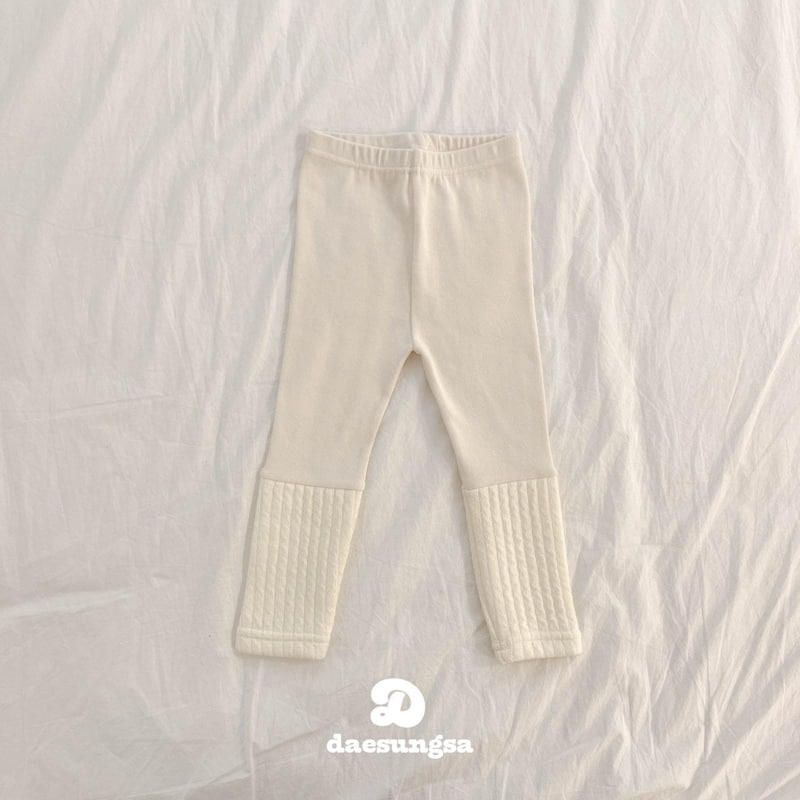 Dae Sung Sa - Korean Children Fashion - #kidsstore - Peach Twe-tone Leggings - 2