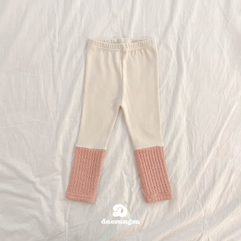 Dae Sung Sa - Korean Children Fashion - #kidzfashiontrend - Peach Twe-tone Leggings - 3