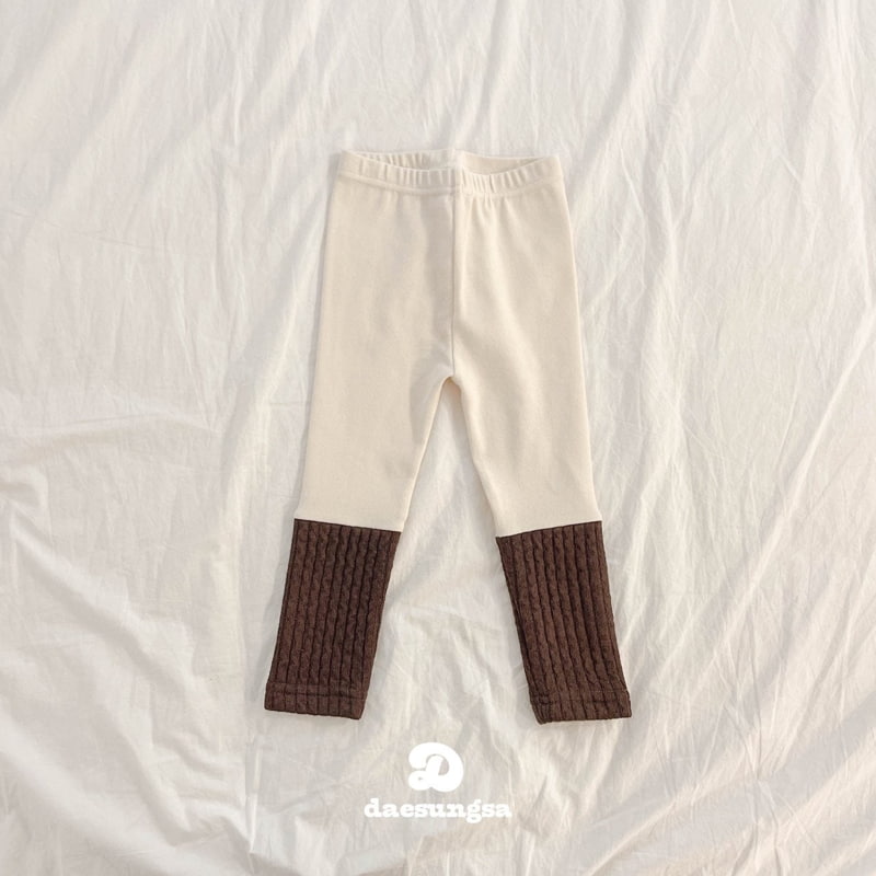 Dae Sung Sa - Korean Children Fashion - #minifashionista - Peach Twe-tone Leggings - 7