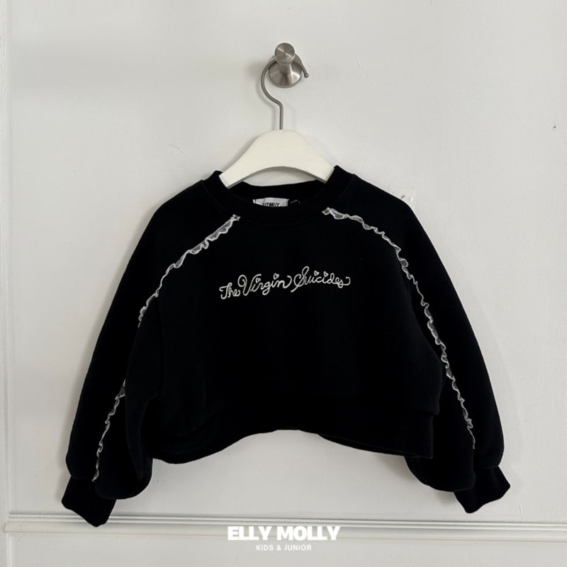 Ellymolly - Korean Children Fashion - #childrensboutique - Lace Crop Sweatshirts - 2