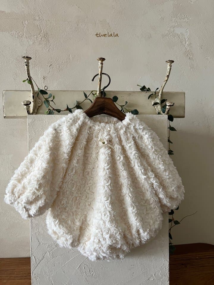 Lala - Korean Baby Fashion - #babyoutfit - White Puppy Bodysuit