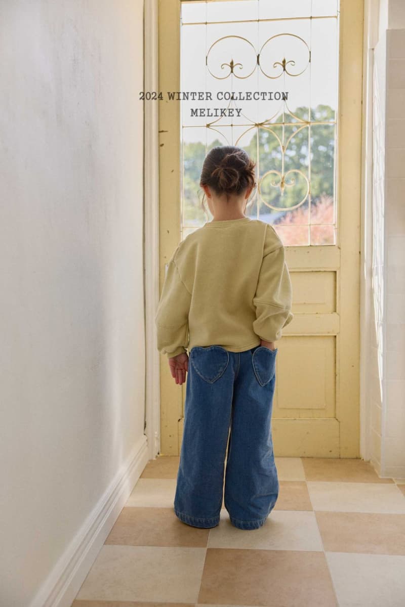 Melikey - Korean Children Fashion - #childrensboutique - Velvet Denim Heart Pants - 5