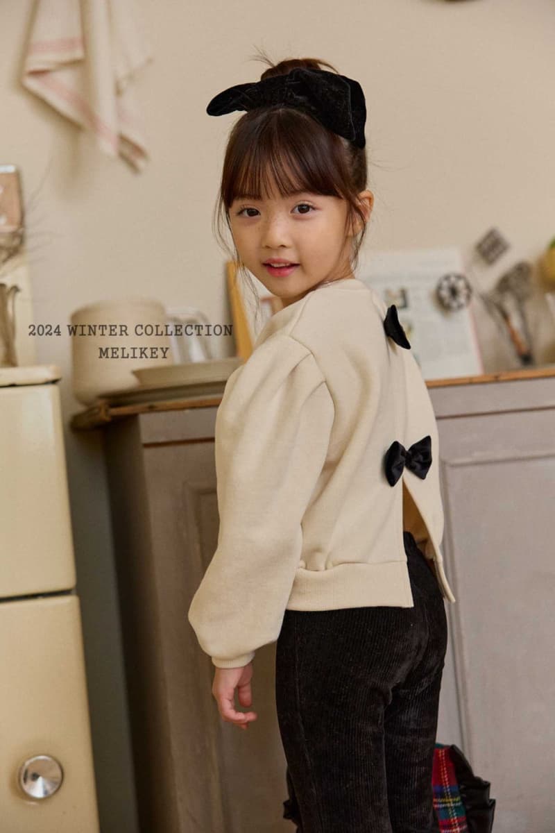Melikey - Korean Children Fashion - #kidsstore - Back Ribbon Sweatshirt