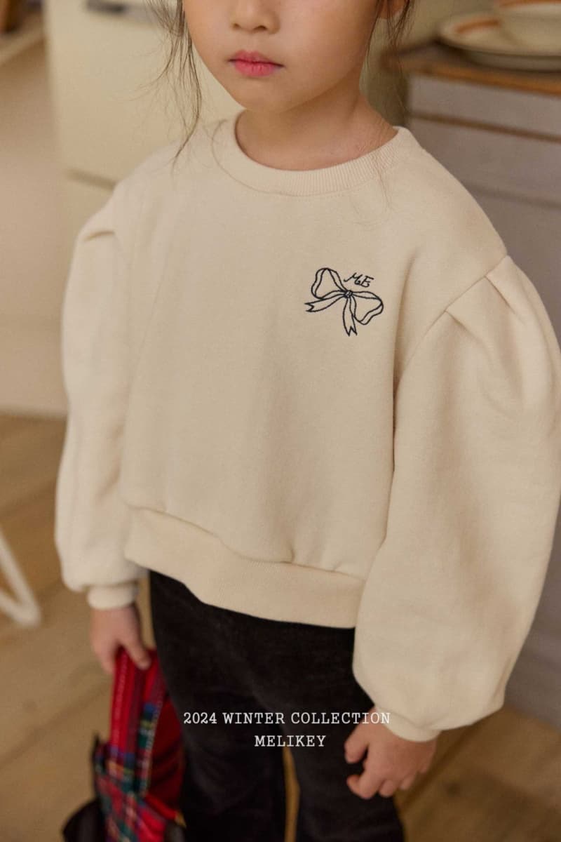Melikey - Korean Children Fashion - #prettylittlegirls - Back Ribbon Sweatshirt - 7