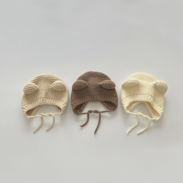 Miso - Korean Baby Fashion - #babyboutiqueclothing - Bear Knit Bonnet Hat - 5
