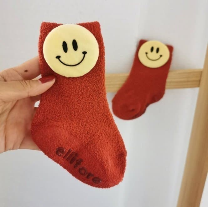 Miso - Korean Baby Fashion - #babyoutfit - Smile Sleep Socks - 2