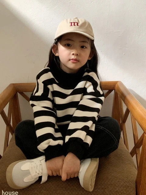 Stripe Mockneck Sweatshirt