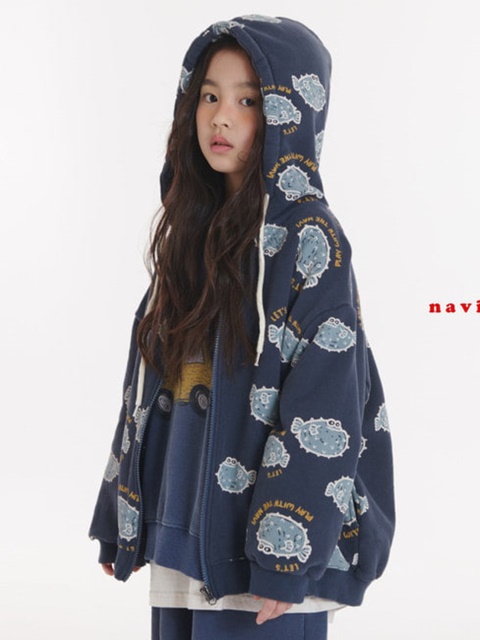 Fish Hooded Zip-up Jacket