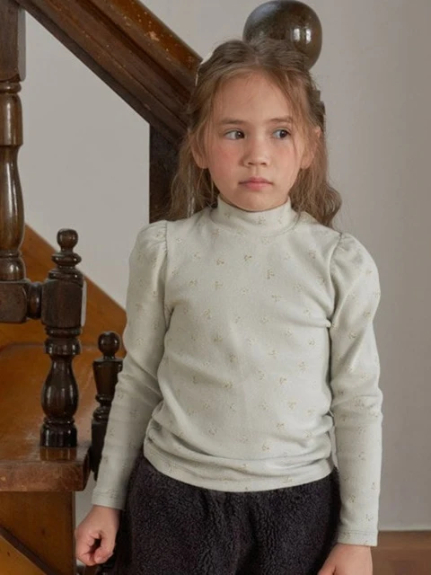 Small Flower Turtleneck Tee