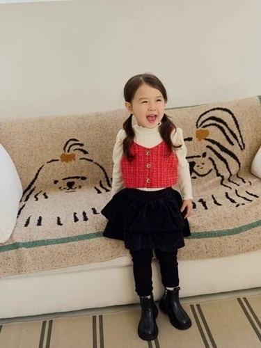Corduroy Fleece Skirt Leggings