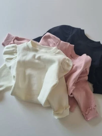 Plain Peach Fleece Puff Tee Plain Peach Fleece Puff Tee