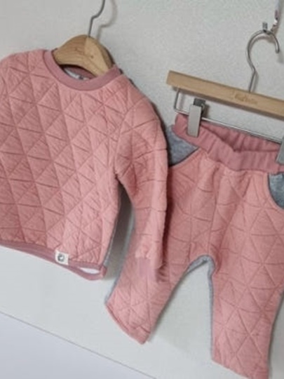 Quilted Mink Fleece Top Bottom Set Quilted Mink Fleece Top Bottom Set