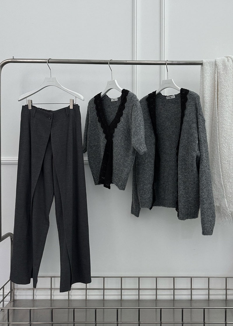 とみーBox Fit Cardigan Grey&Blackセット Wide sleeve cardigan, graphite | LBTM STUDIOS