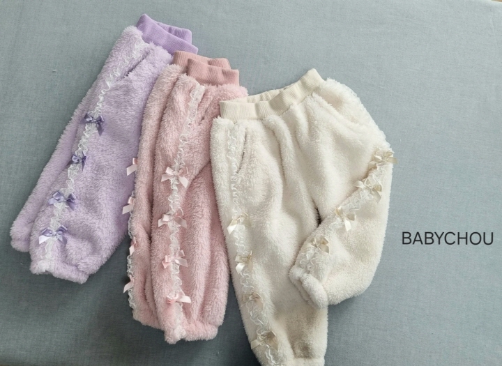 Babychou - Korean Children Fashion - #Kfashion4kids - Boa Jogger Pants