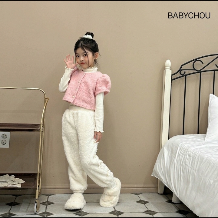 Babychou - Korean Children Fashion - #prettylittlegirls - Boa Jogger Pants - 5
