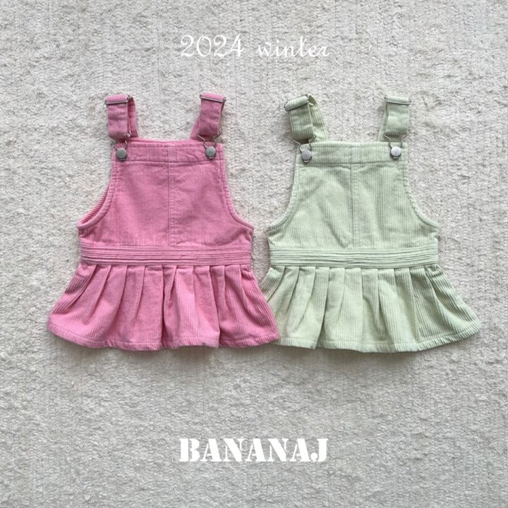 Banana J - Korean Children Fashion - #toddlerclothing - Corduroy Accordion One-piece